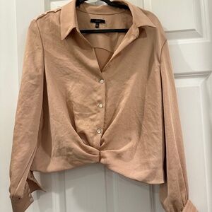Drew Long Sleeve Tan Collared Button Down Shirt Size L